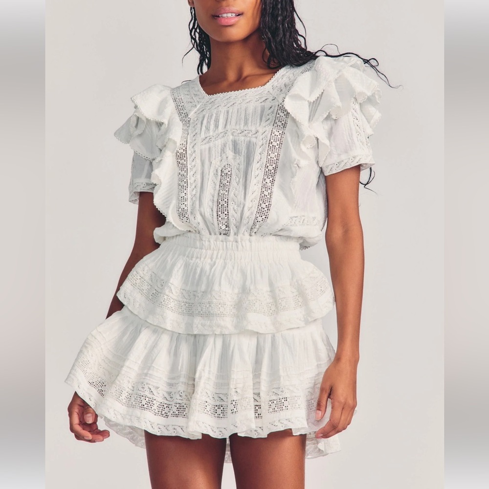 LoveShackFancy Stella Mini Dress